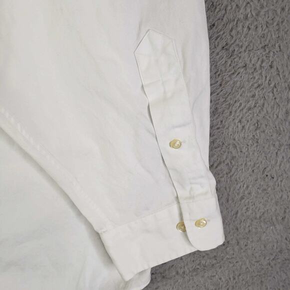 Polo Ralph Lauren Shirt Mens Size 17.5 XXL Solid White Button Down Yarmouth LS - Picture 6 of 8